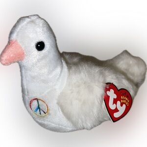 Ty Serenity the White Dove with Peace Symbol vintage
